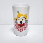 Vintage Hazel Atlas White Milk Glass Clown Face Drinking Glass