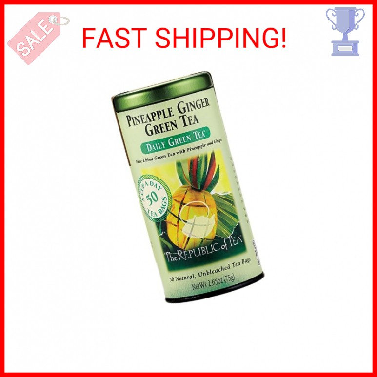 &ndash; Pineapple Ginger Daily Green Tea, 50 Tea Bag Tin