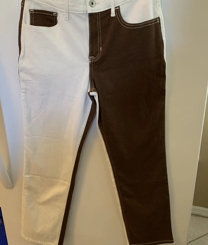 Pantalones de mezclilla cortos marrón y blanco Abercrombie & Fitch A&F para niños 15/16 nuevos sin etiquetas niñas adolescentes Foto 4 de 4