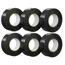 6 Pack Black Electrical Tape Waterproof, 0.75 in X 66 FT High Temp Electric Tape
