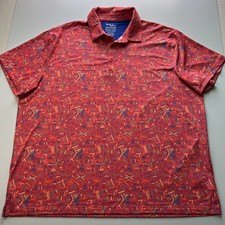 Birdie Bound Polo Men's 3XL Colorful Abstract Golf Performance Stretch XXXL EUC