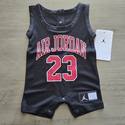 Baby Boys Air Jordan Jersey Romper One Piece With Snaps Tank Size Newborn