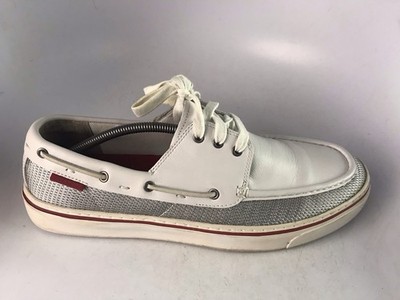 Rockport APM2735Y White Leather/ Grey Mesh/ Red Trim Boat Shoe Men's Sz 12 M