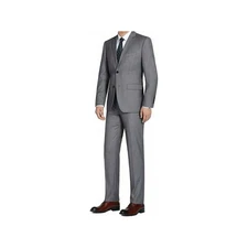 Men Renoir Suit Separate Super 140 Wool Two Button Classic Fit 508-3 Mid Gray