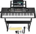 61 Key Portable Keyboard Piano with Stand, Electronic Keyboard Piano Kit, Microp