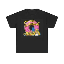 The Simpsons T-shirt vintage donut PlayStation retro art Unisex Heavy Cotton Tee
