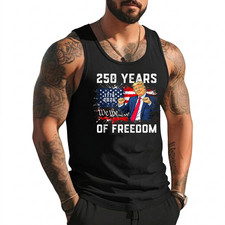 Trump 250th Birthday of America Flag 2026 250th 4th of July Tank Top