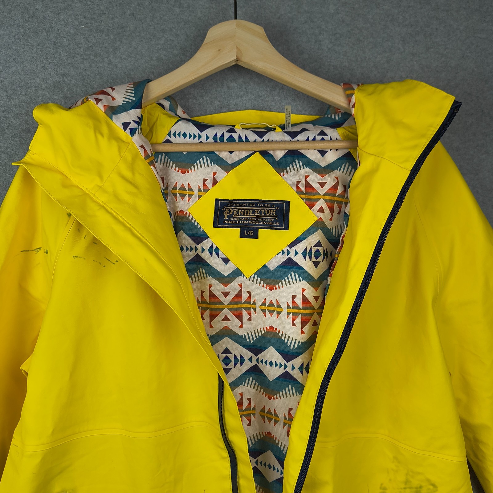 Pendleton Rain Jacket Womens Large Yellow Sonoma … - image 7