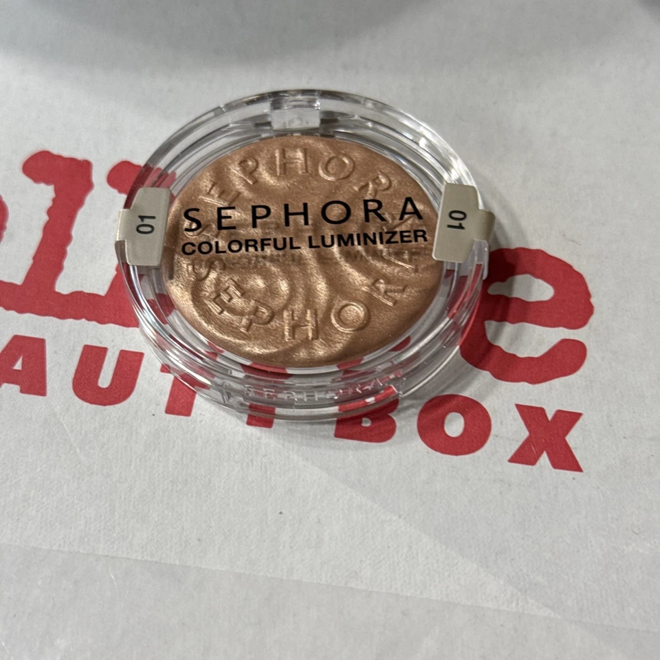 3 SEPHORA Colorful Luminizer Powder 01 GLITZY GOLD cool gold tone Full Size 3.5G - Image 2 of 3