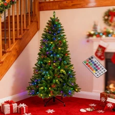6/7/9FT Pre-Lit Artificial Christmas Tree w/App-Controlled Multi-Color RGB Light