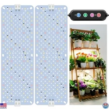 2-Pack 24W Ultra-Slim Full Spectrum LED Grow Lights with Timer & Daisy Chain