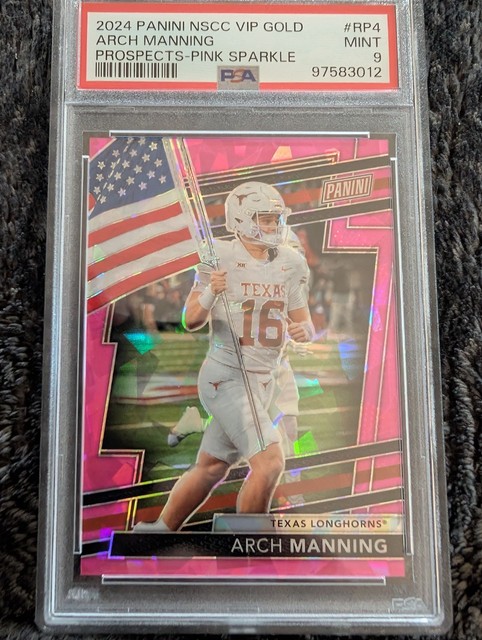 2024 Panini NSCC VIP Gold Arch Manning Pink Sparkle PSA 9 #RP4 86/88 Texas