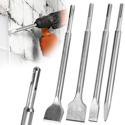 SDS plus Chisel Set for Rotary Hammer Drills, 4 PCS SDS Chisel Set Includes Poin