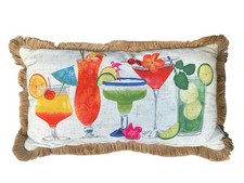 Tommy Bahama Cocktails Indoor Outdoor Pillow 14x24  Why Limit Happy To An Hour  