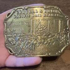 Tiffany Central Union Pacific Railroad Co Western Americana Belt Buckle