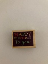 Hampton Art - Rubber Stamp - Happy Birthday to you - New - Medium Size
