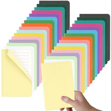 32PCS Mini Notebooks Bulk, 3.5" x 5.5", 16 Color, 60 Pages Lined Small Pocket...