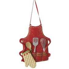 Best Midwest-CBK Cute Christmas Holiday Pastry Chef Bakers Apron Ornament , Red