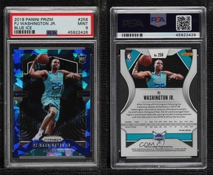 2019-20 Panini Prizm Blue Ice /99 PJ Washington Jr #258 PSA 9 MINT Rookie RC
