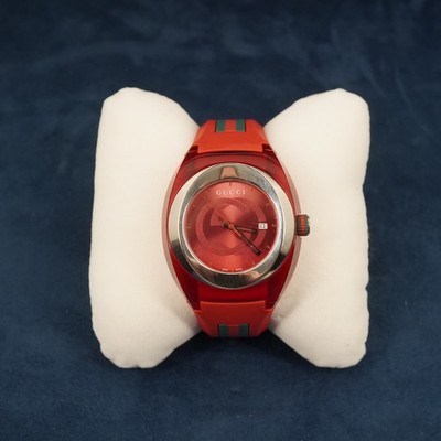 Gucci SYNC Men's Red Dial Watch in Original Box - Working - Free Shipping USA