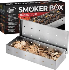 Universal Stainless Steel Smoker Box, Gas or Charcoal Grill Smoke Box, Works wit