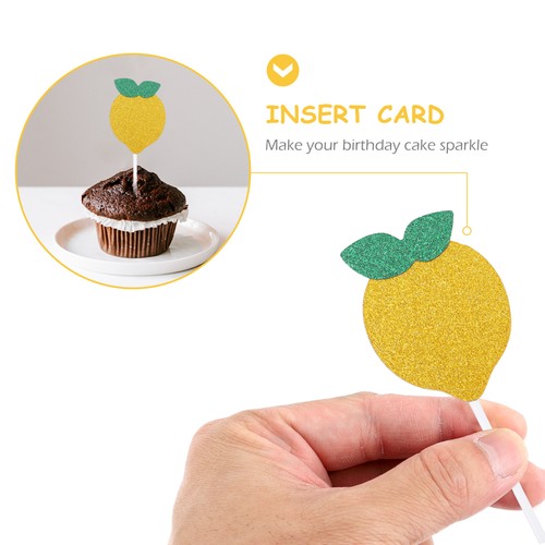 24 Pcs Cake Sticks Baby Birthday Cupcake Toppers Lemon Decor for Party - Picture 3 of 12