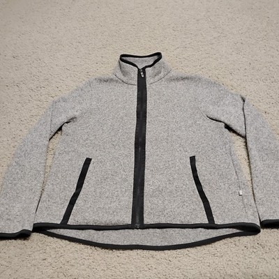 Lululemon Jacket Womens 12 Its Fleecing Cold Full Zip Gray Hiking Outdoor Logo