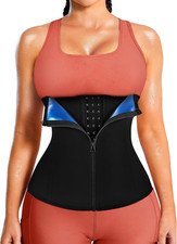 Women s Zipper Waist Trainer Sweat Belt Workout Corset Shapewear