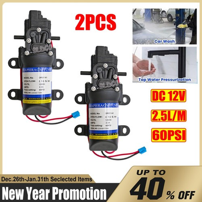 #ad 2Pack High Pressure 12V 60PSI Diaphragm Pump Self Priming RV Camper Marine Boat $29.99