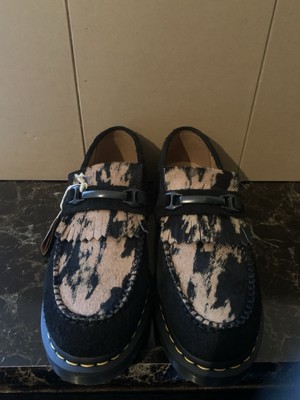 Dr Martens Adrian Snaffle Suede & Hair-On Loafer Black Beige Mens