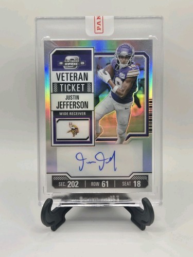 2023 Contenders Optic Justin Jefferson Veteran Ticket Auto #02/50 Vikings - Picture 3 of 6