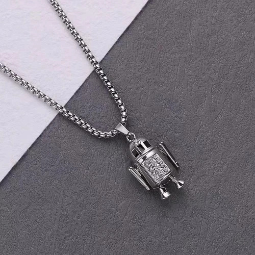 Astronaut Robot Hip Hop Creative Spacemen Cartoon Stainless Steel Necklace