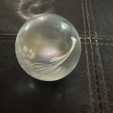 Vtg Art Glass Iridescent Globe Paper Weight
