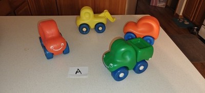 Lot 4 Little Tikes My First Wheels Chunky Toy Vehicles Cars Tow & Dump Truck (A)