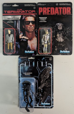 #ad Aliens Terminator amp; Predator 3 3 4 Inch Reaction Figures $35.00