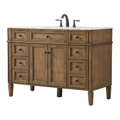 Elegant Decor Park Avenue 48" Aluminum MDF Single Bathroom Vanity in Driftwood - Picture 1 of 8