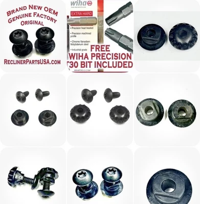 OEM LAZY BOY PART La-Z-Boy Recliner Leg Rest Screw Bolts Set Plastic Grommet NEW