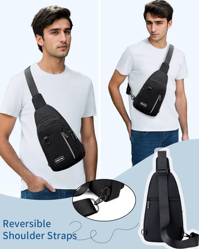 Sling Bag for Women Men One Shoulder Crossbody Bag Backpack Fanny Pack Cross ... - Picture 4 of 6
