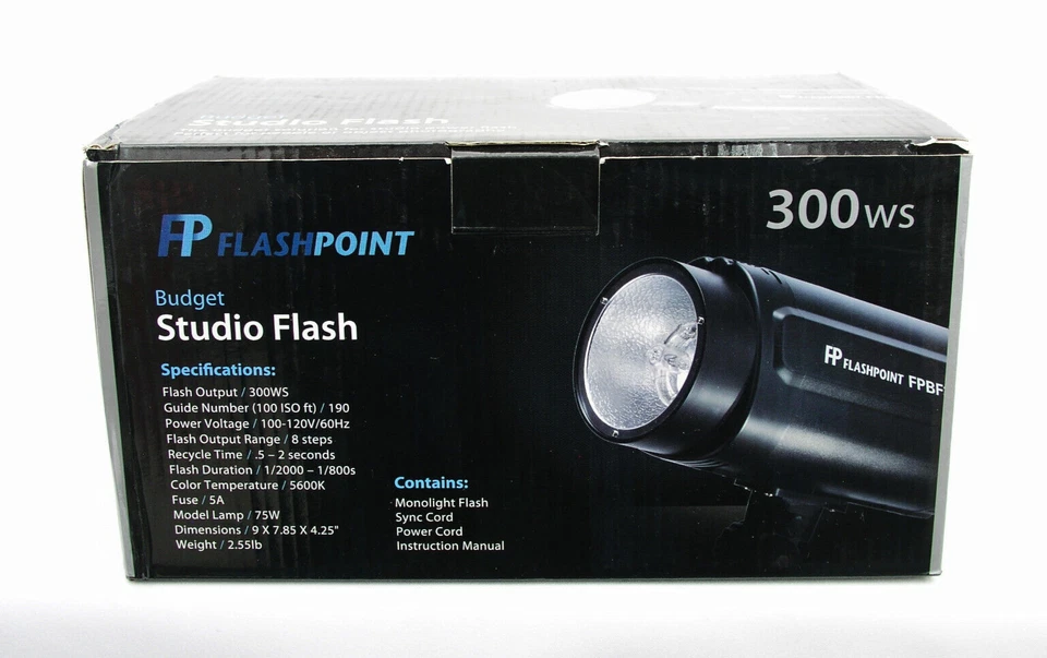 FLASHPOINT BUDGET STUDIO MONOLIGHT FLASH, 300 WS - CAJA ABIERTA NUEVA Foto 3 de 4