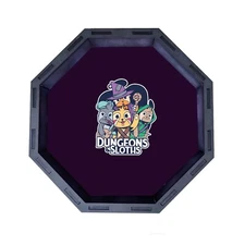 Sloth Dice Tray, Octagon Wooden Rolling Tray for D&D Tabletop Board Games