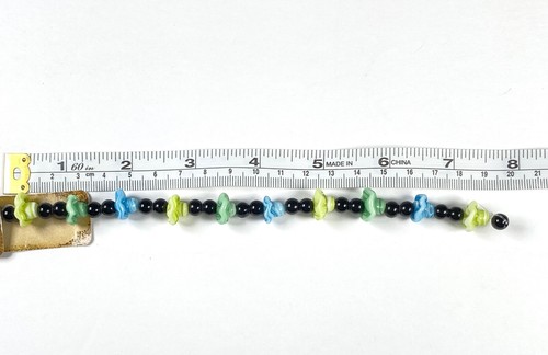 Bead Treasures Art Glass Beads Flower Jewelry Blue Green Iridescent Metallic Mix - Picture 6 of 13