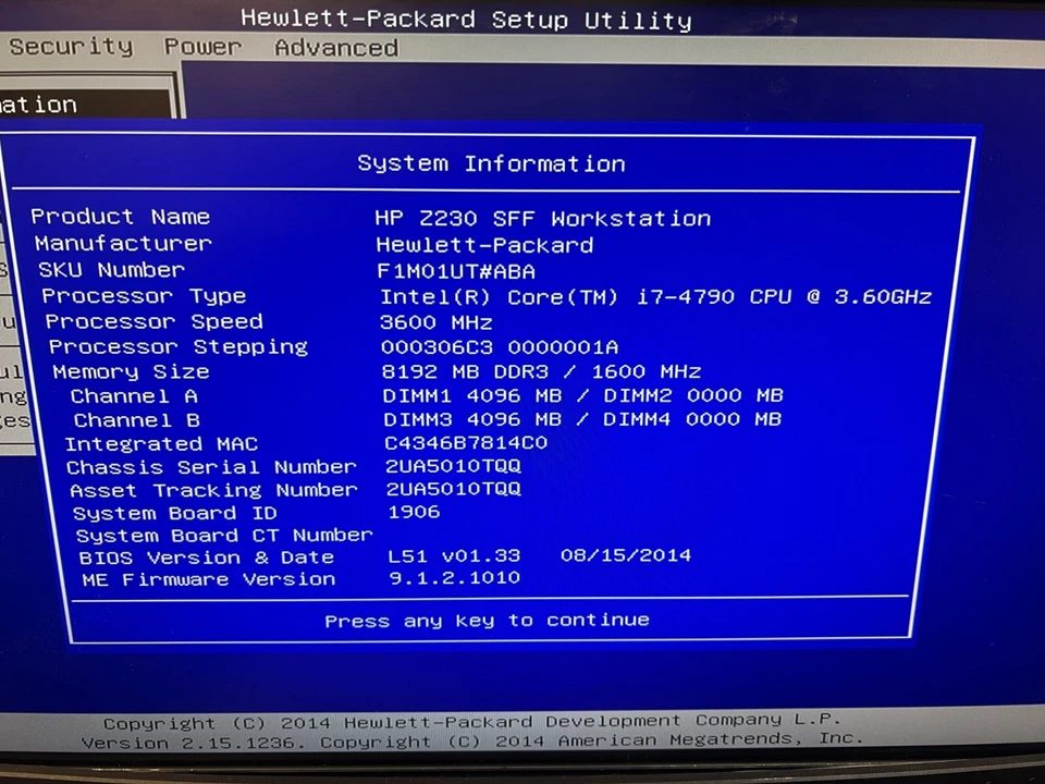 HP Z230 Workstation SFF Intel Core i7-4790 3.60GHz 8GB RAM No HDD No OS - Image 2 of 4