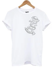 UFO Side T Shirt Fashion Alien Logo Chest Printed Fashion Basic Tee Top