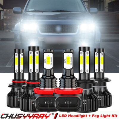 For Suzuki Grand Vitara 2006-2013 Combo Kit 9005 H7 LED Headlight H11 Fog Light