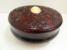 VINTAGE AVON LUCITE HARD PLASTIC CAMEO CASE MAKE UP JEWELLERY CASE BOX