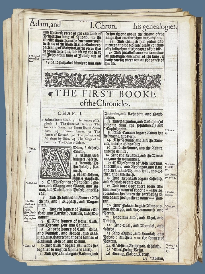 1611 King James Bible Leaf 1617- An Old Testament Page - Select Your Passage - Image 2 of 4
