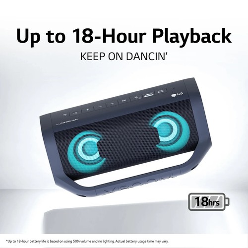 Altavoz portátil inalámbrico Bluetooth exterior/fiesta LG XBOOM Go P5 - negro mediano - Imagen 5 de 6