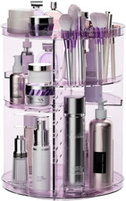 Rotating Makeup Organizer - DIY 8 Adjustable Layers 360  Makeup Storage Carousel