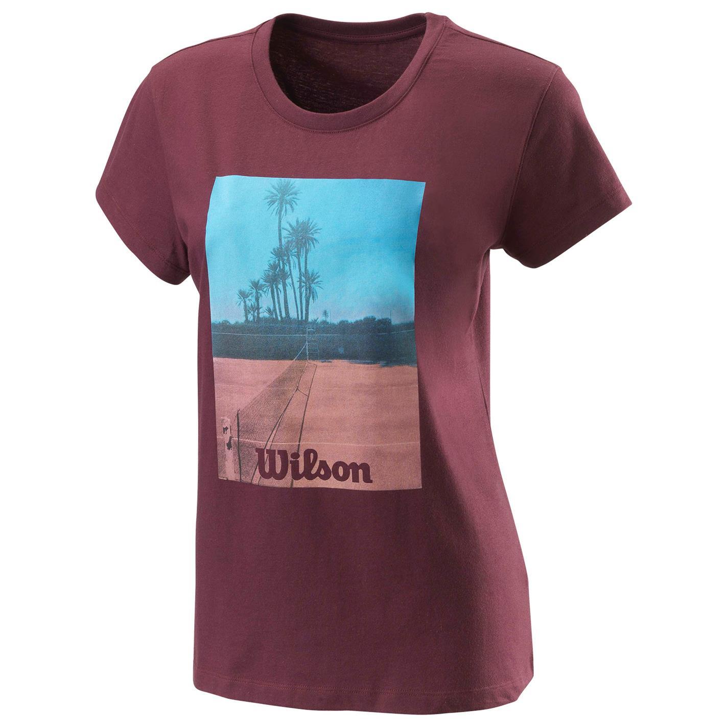 Спортивная футболка Wilson Womens Scenic Tech с коротким рукавом для занятий фитнесом в тренажерном зале
