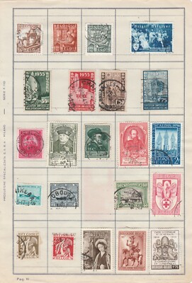 Lot Briefmarken Belgien verschiedene mit kompletter Serie - Sammlungsreste